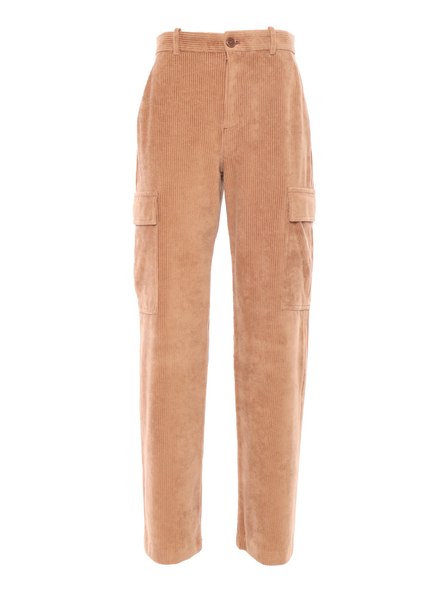 Corduroy Carpenter Pants Brown Cotton Polyester
