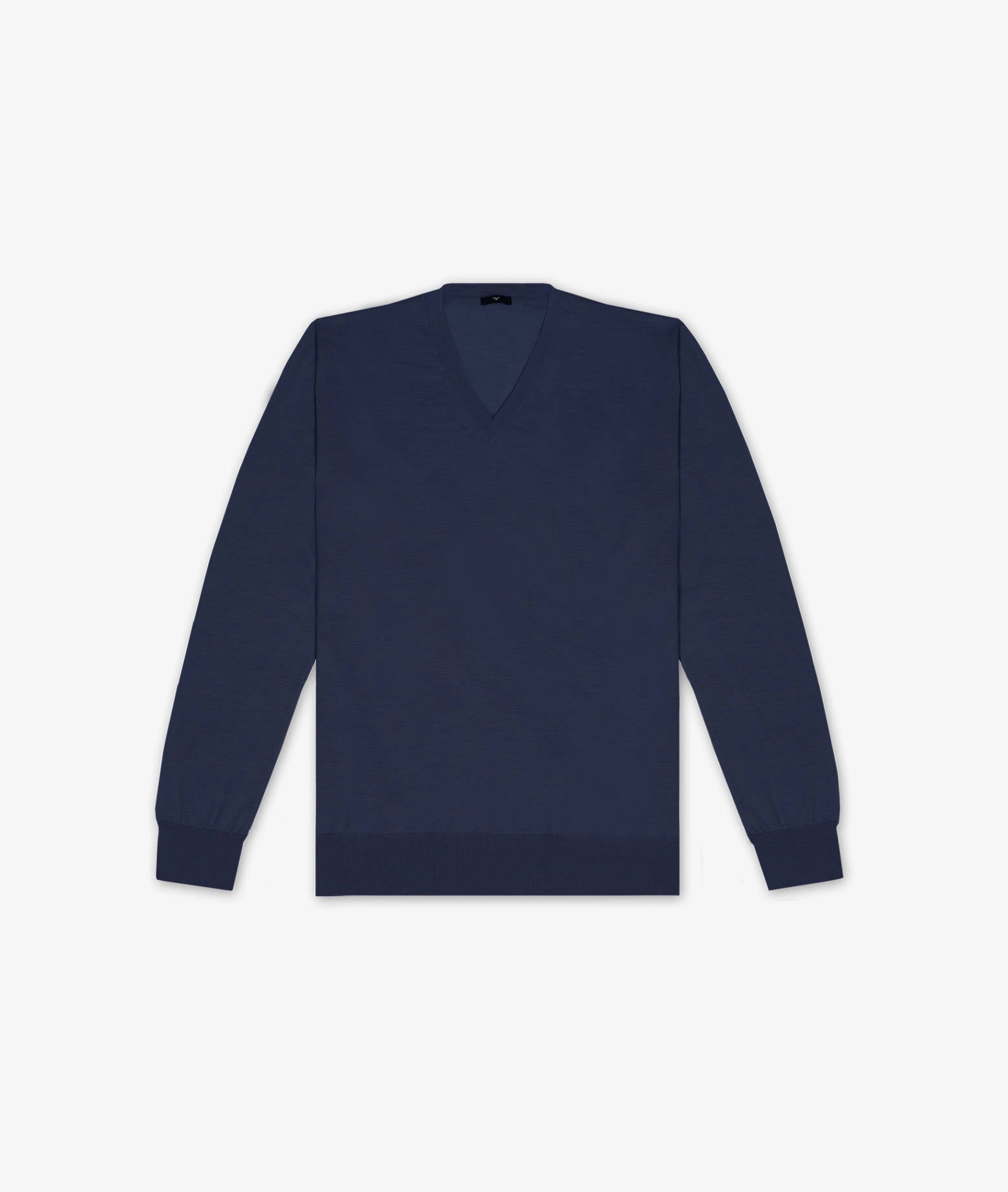 V-Neck Cashmere And Silk Sweater Alaska Navy V Neck