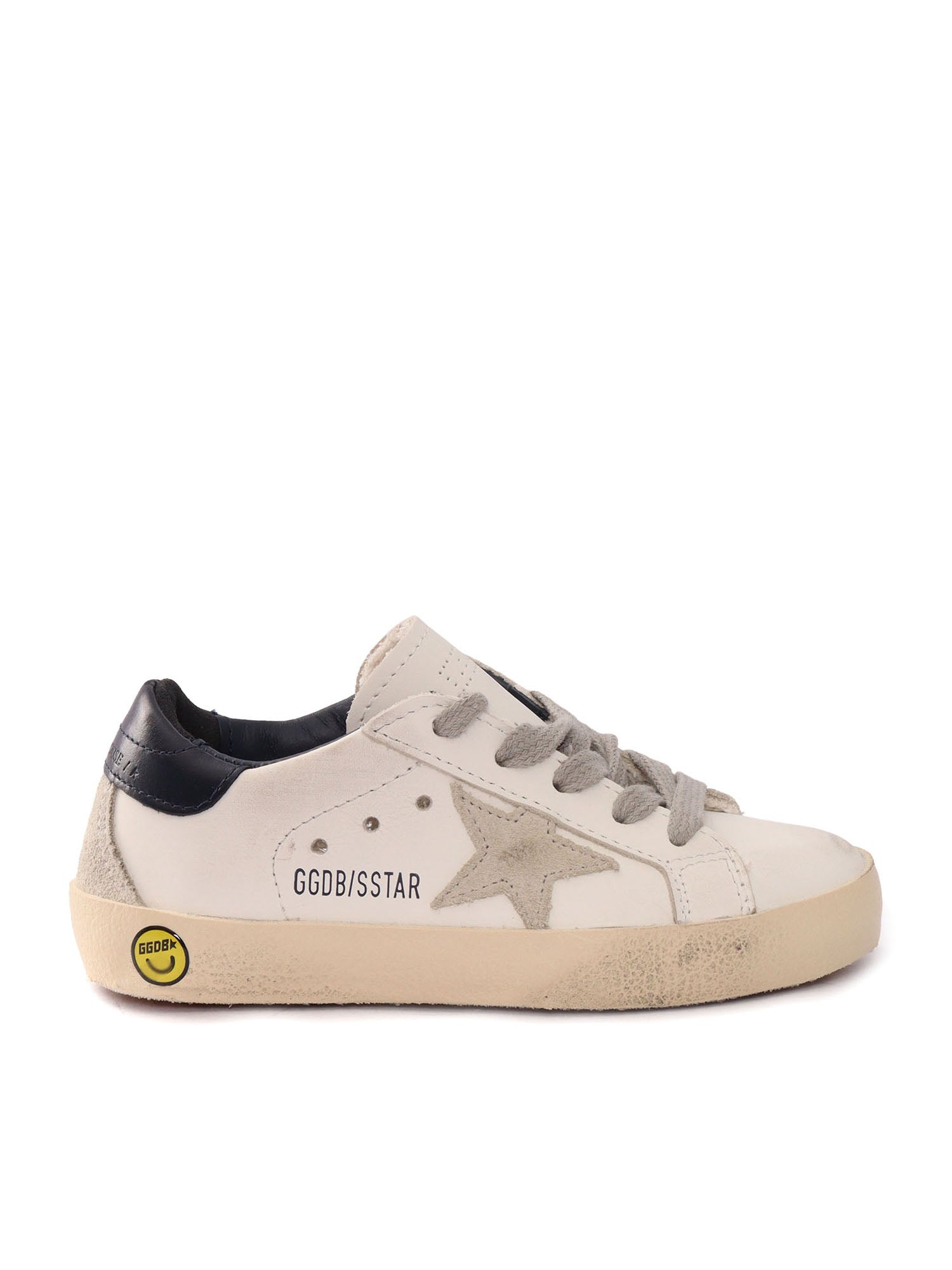 SUPER-STAR LEATHER UPPER AND HEEL SUEDE STAR SPUR White Kid Sneaker