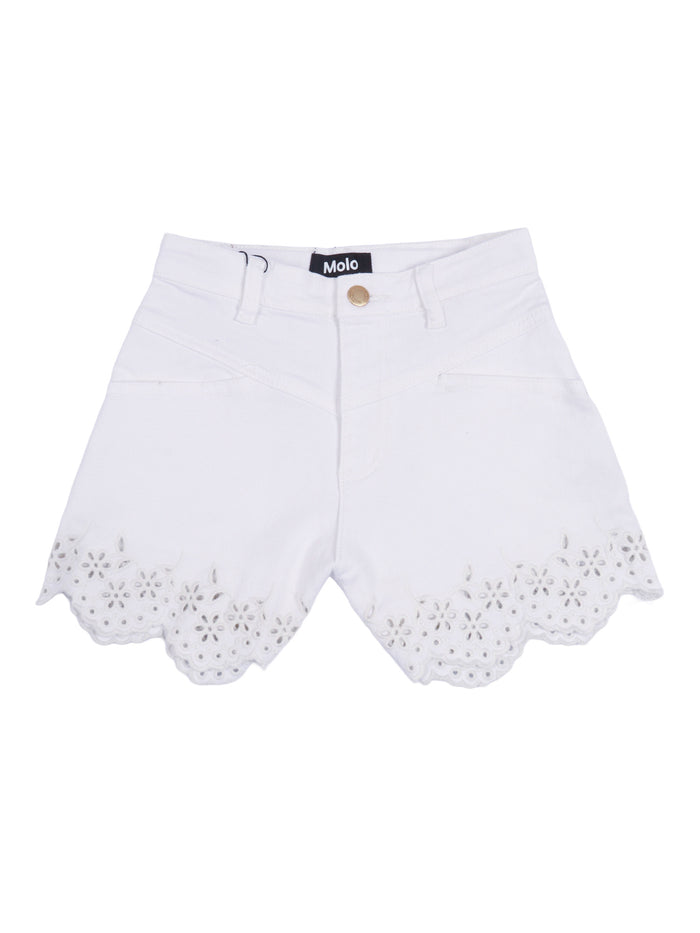 Adalyn Shorts S White Cotton Elastane