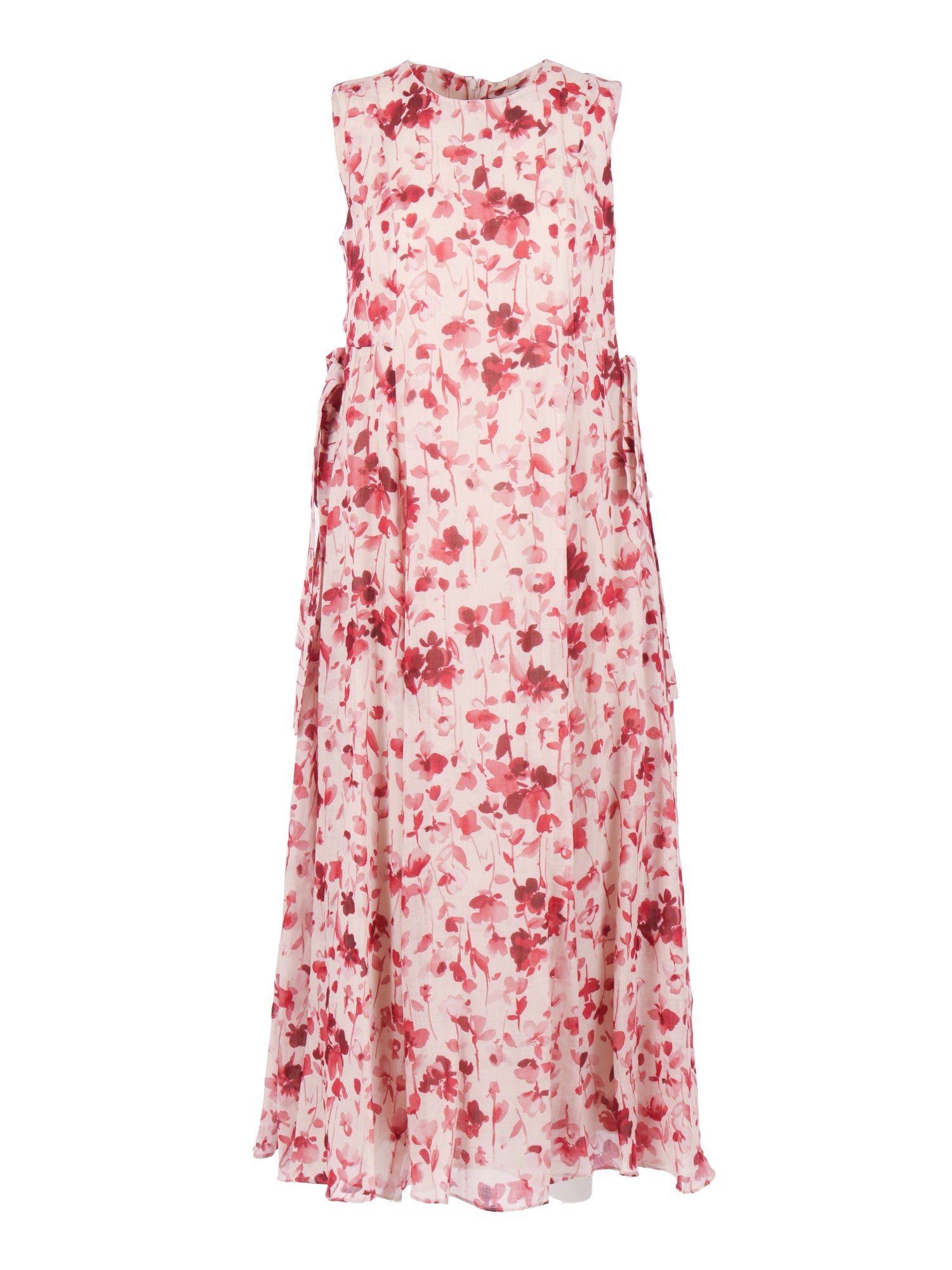 DRESS Pink Ramie Lining Cotton Midi