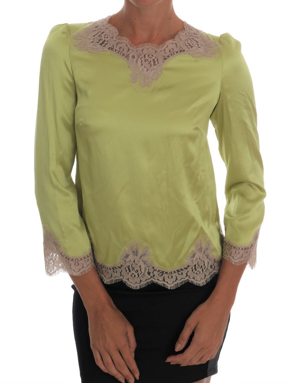 Dolce & Gabbana 72% Silk blouse in green