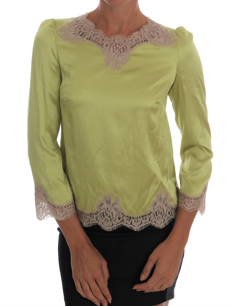 Dolce & Gabbana 72% Silk blouse in green