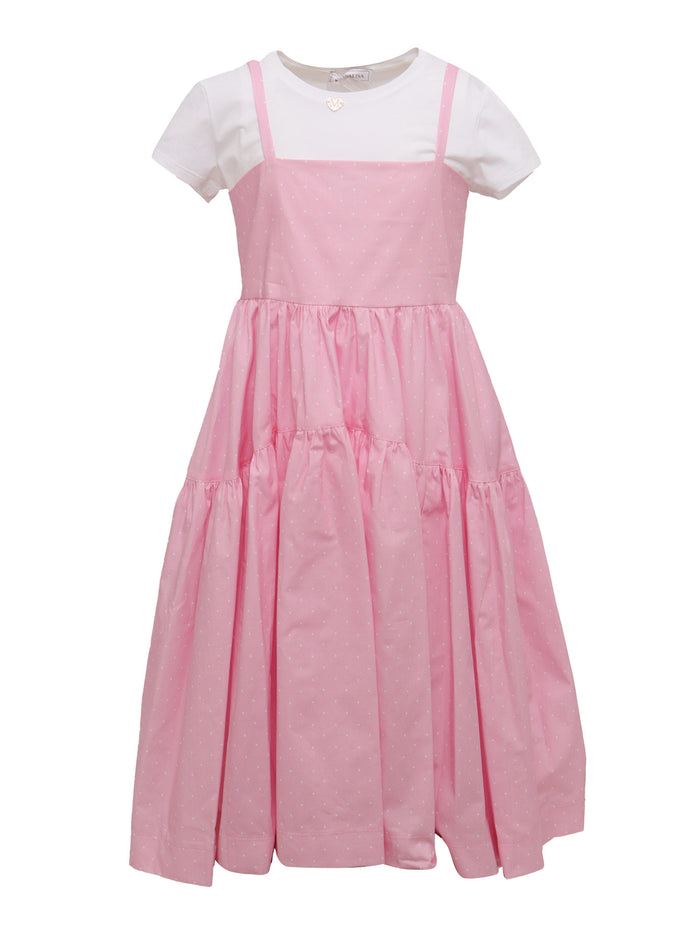 POPELINE DRESS Pink Cotton Lining