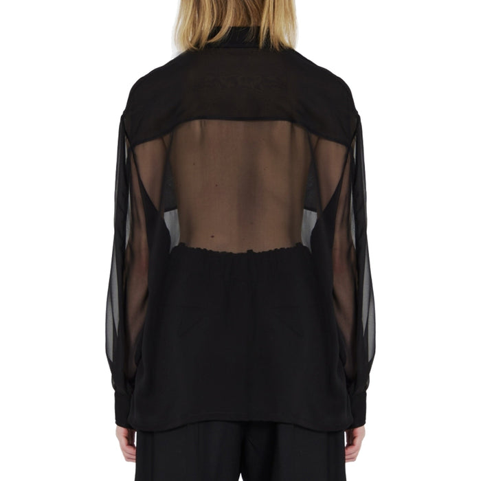 Silk Crepe Muslin Shirt Black