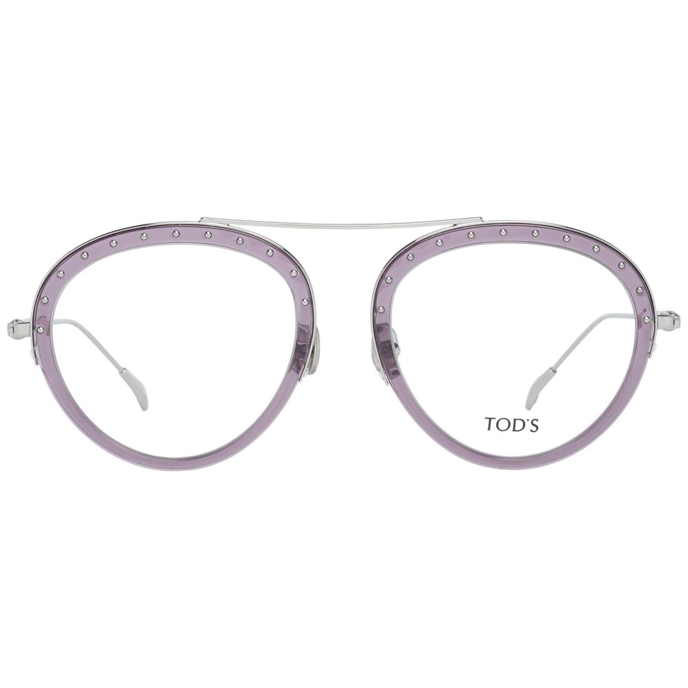Tod's TO-1003188 Metal and leather eyeglasses in purple — view 2