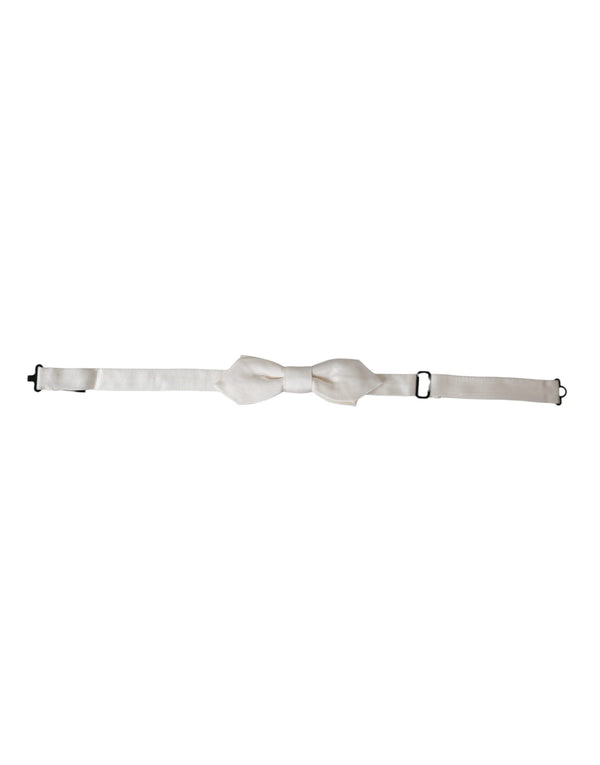 Dolce & Gabbana 100% Silk bow tie in white
