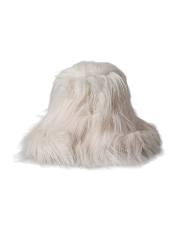 Dolce & Gabbana HAT9561 85% Modacrylic 15% Polyester bucket hat in white