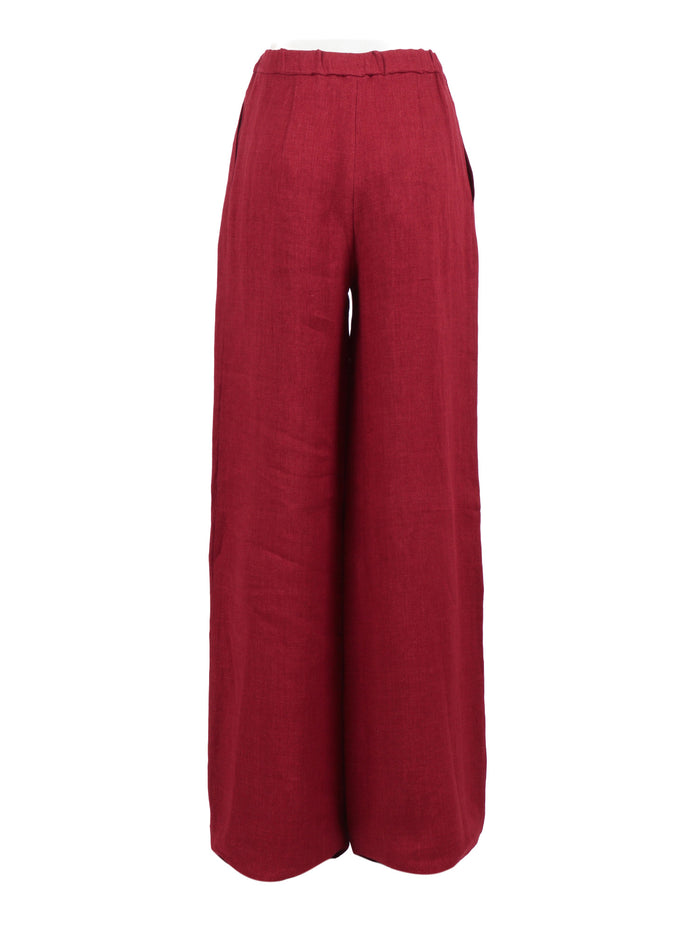 Trousers Red Linen