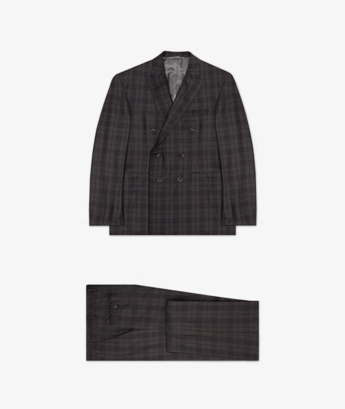 Double-Breasted Wool Suit Boston Dimgray Tailored Made