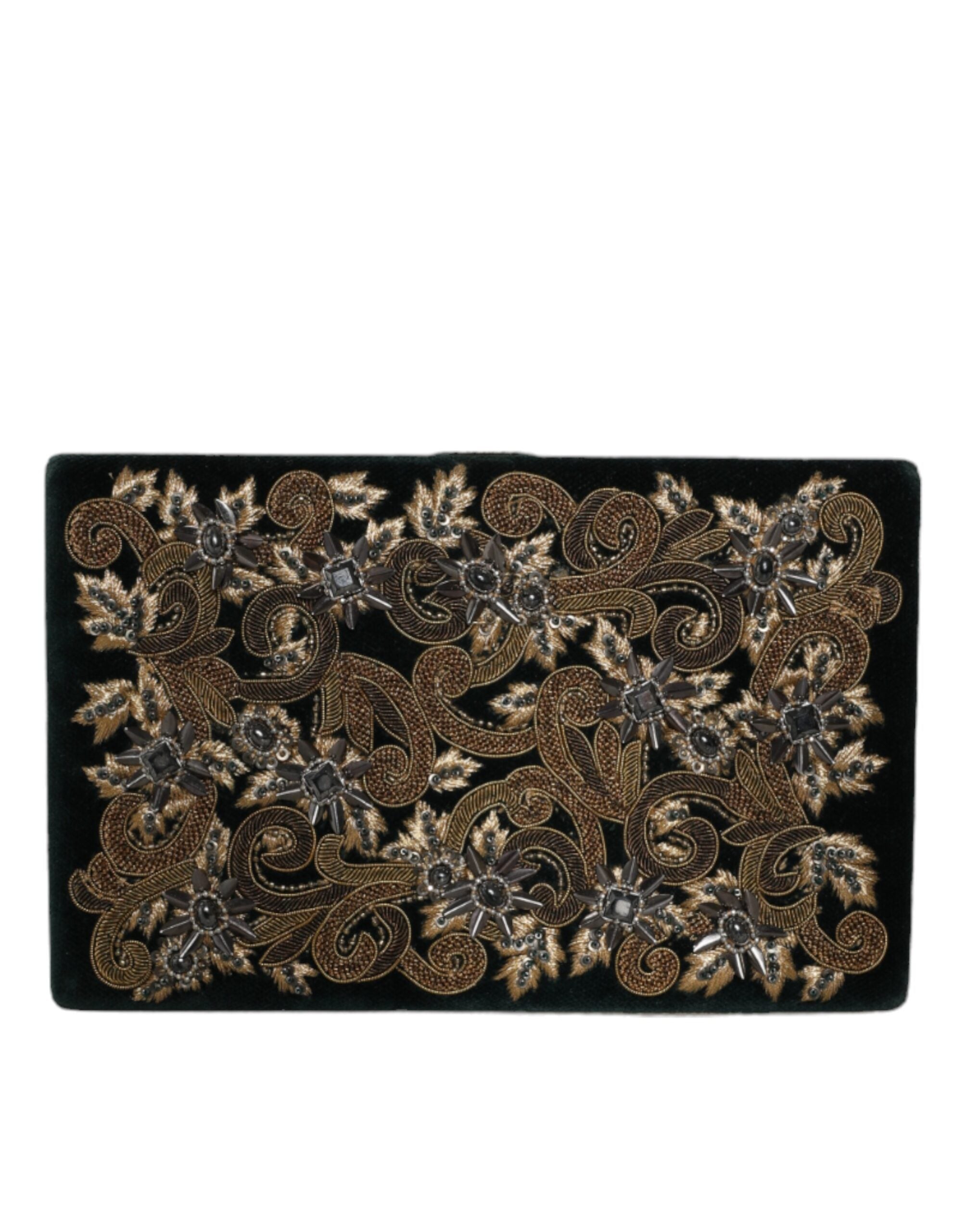 Black Velvet Gold Frame Clutch Evening Party Purse Bag Cotton