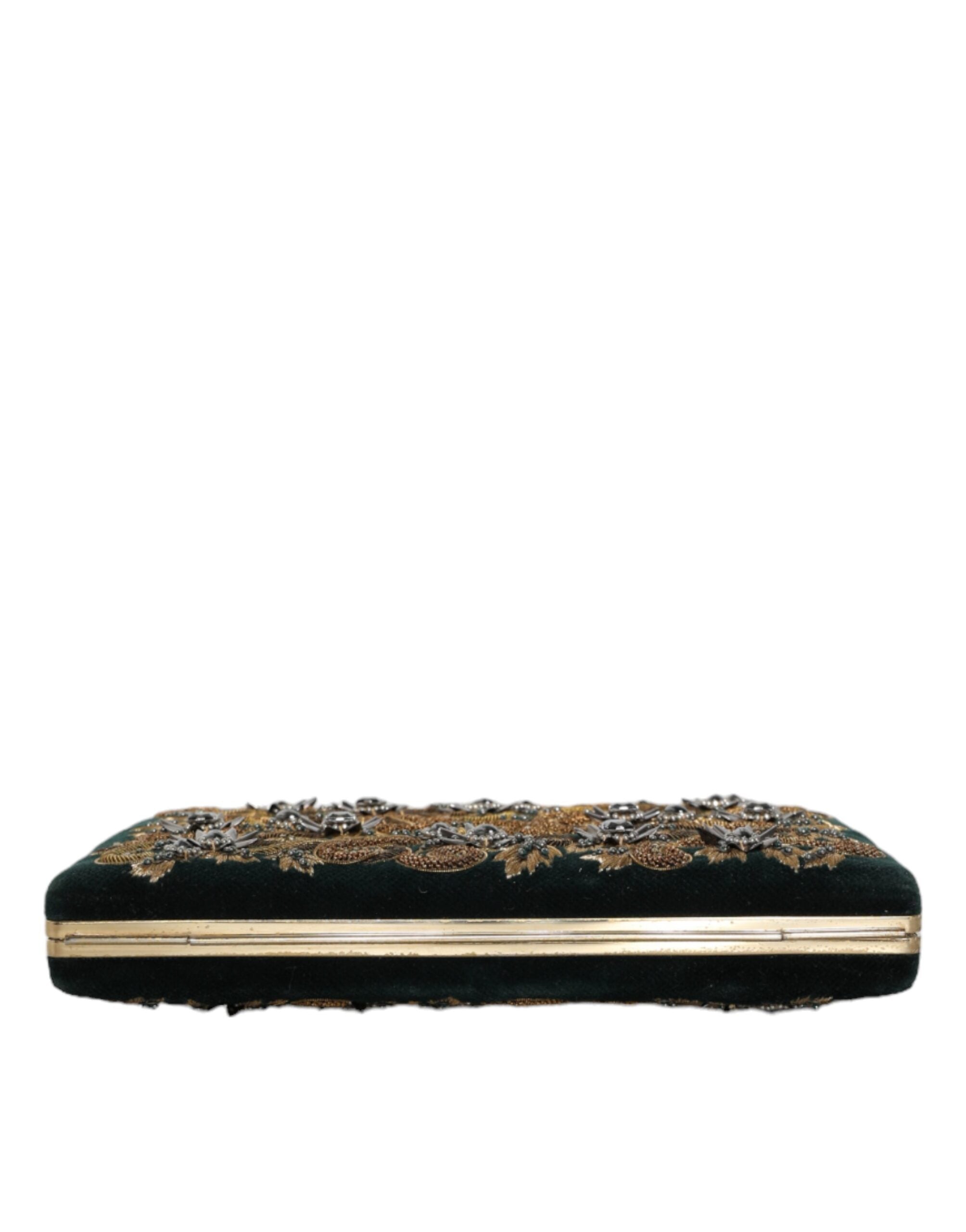 Black Velvet Gold Frame Clutch Evening Party Purse Bag Cotton