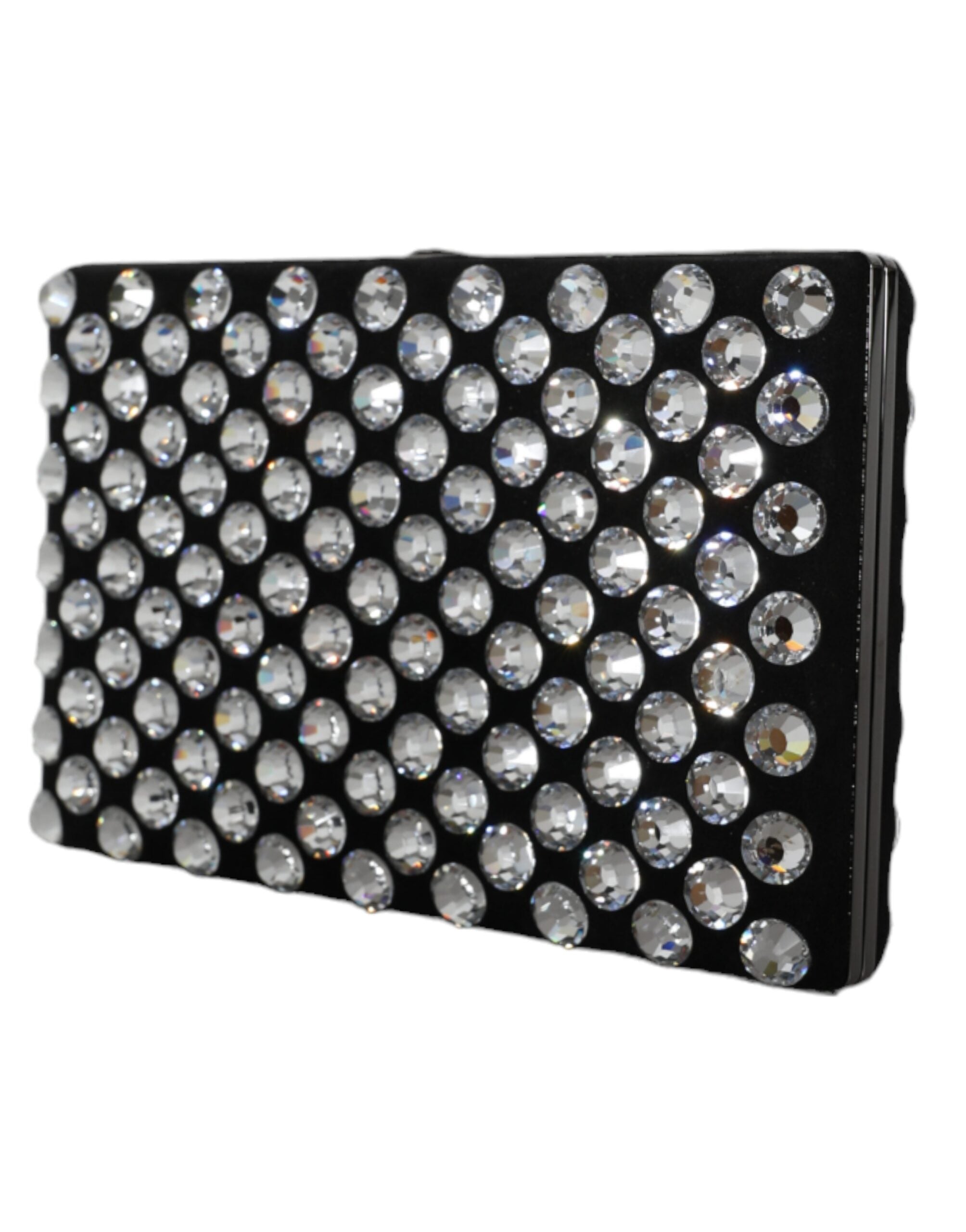 Black Velvet Crystal Clutch Evening Party Purse Bag Aluminium