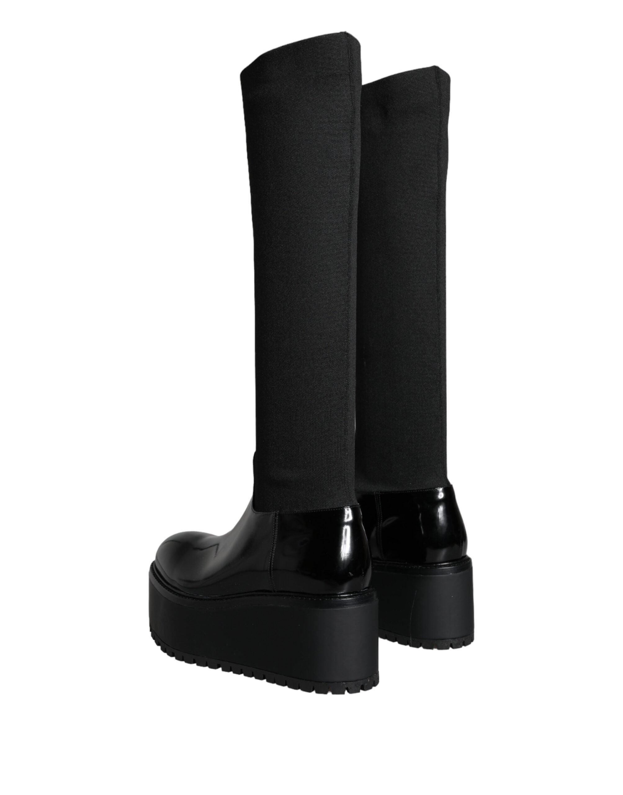 Dolce & Gabbana Leather knee-high boot in black — view 3