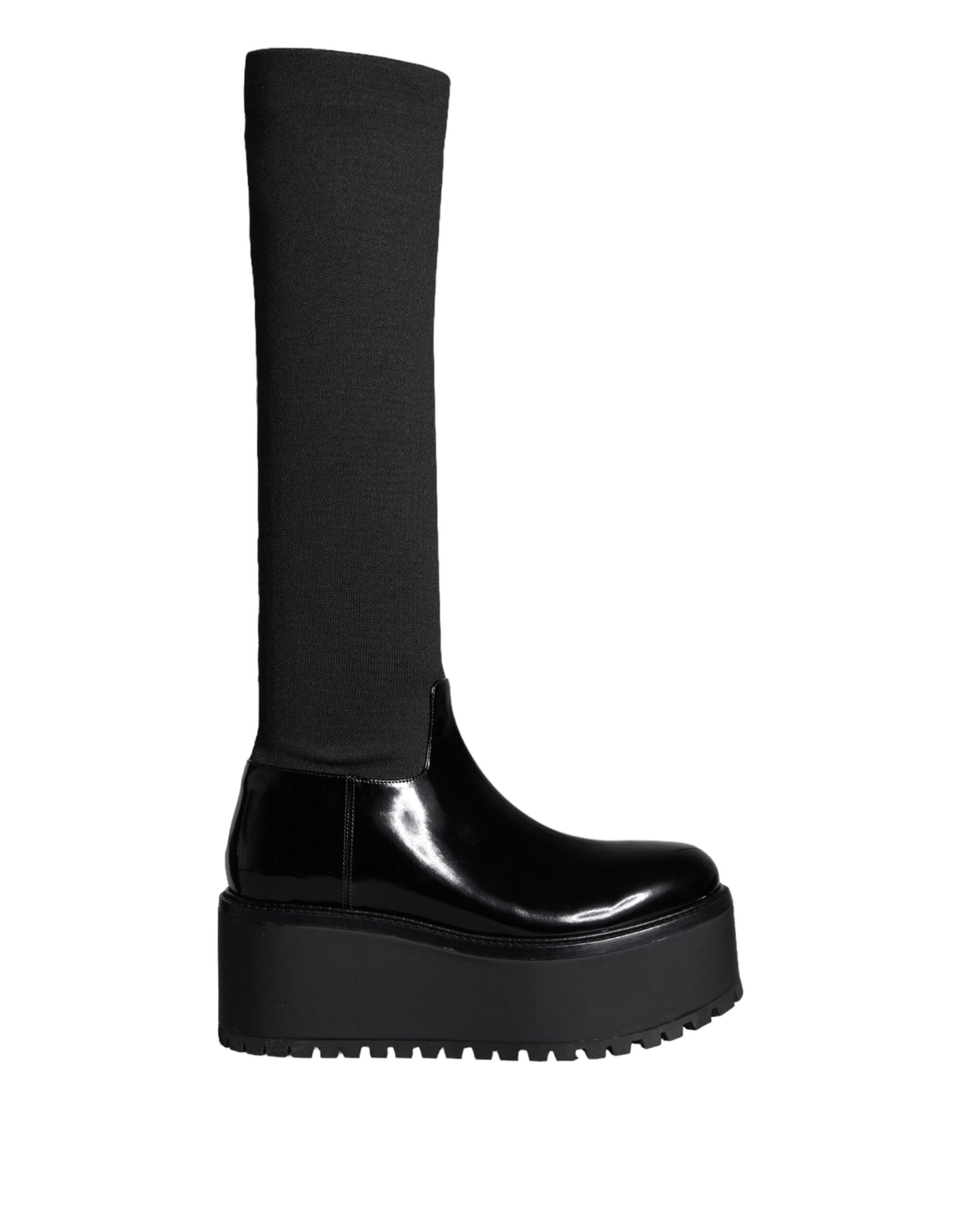 Dolce & Gabbana Leather knee-high boot in black — view 4