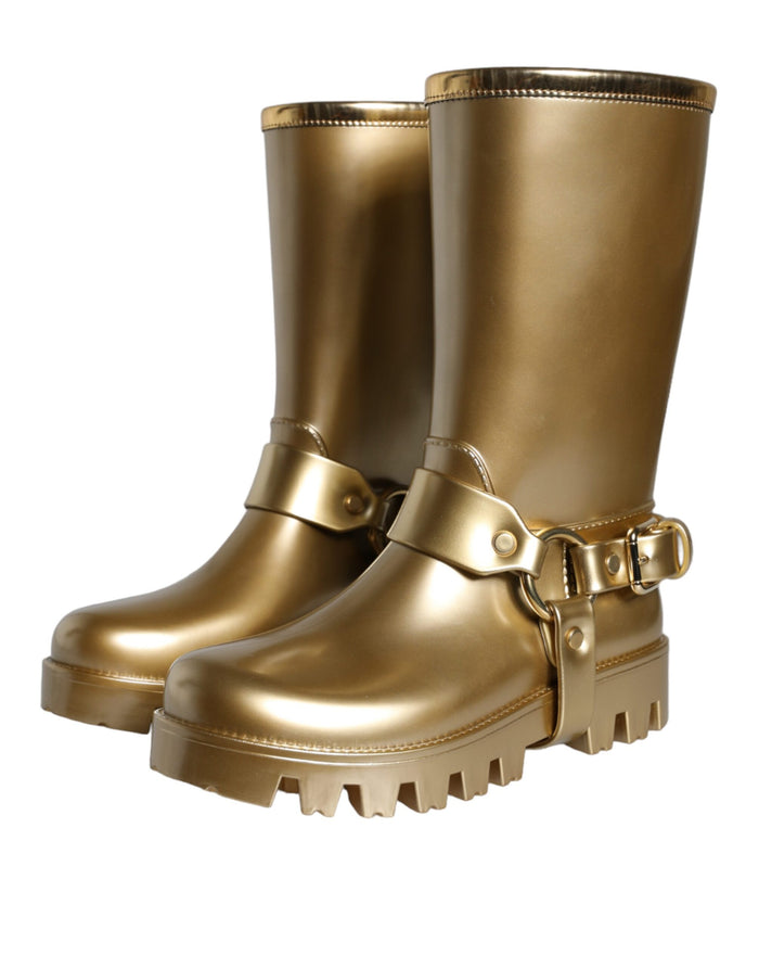 Dolce & Gabbana 90% PVC boot in gold — view 2