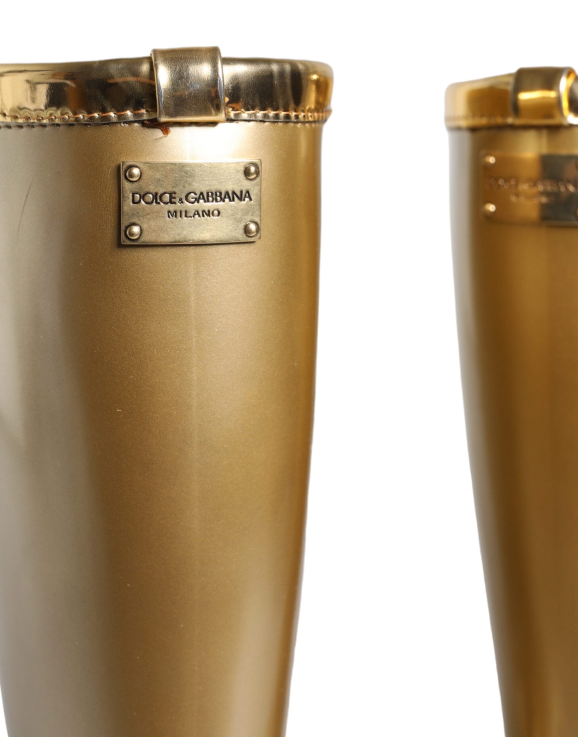 Dolce & Gabbana 90% PVC boot in gold — view 4