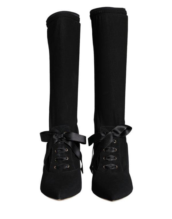 Dolce & Gabbana 96% Viscose 4% Elastane boot in black