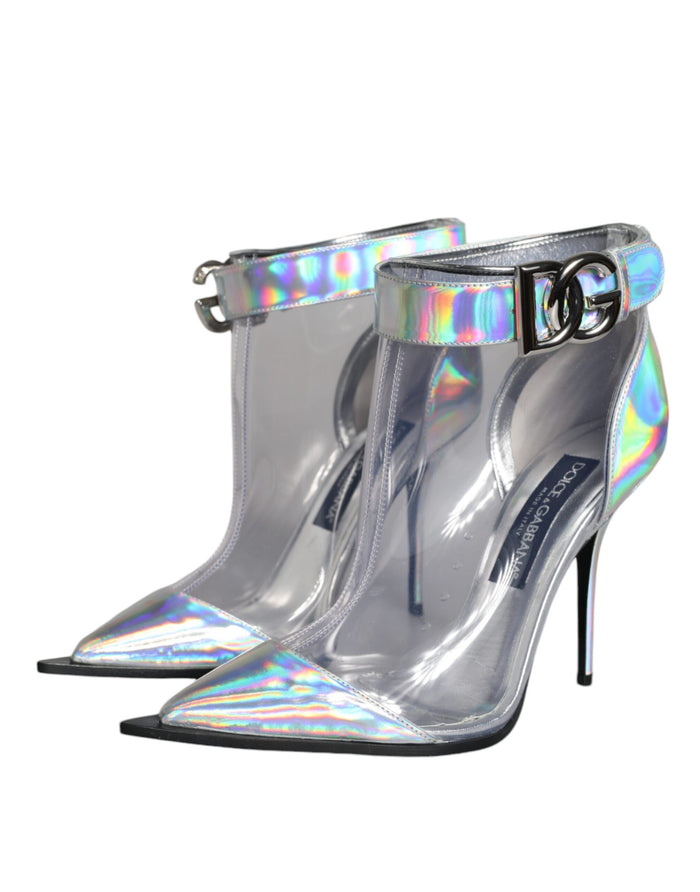 Dolce & Gabbana 70% PVC 20% Calf Leather 7% PU 3% Polyester boot in silver — view 2