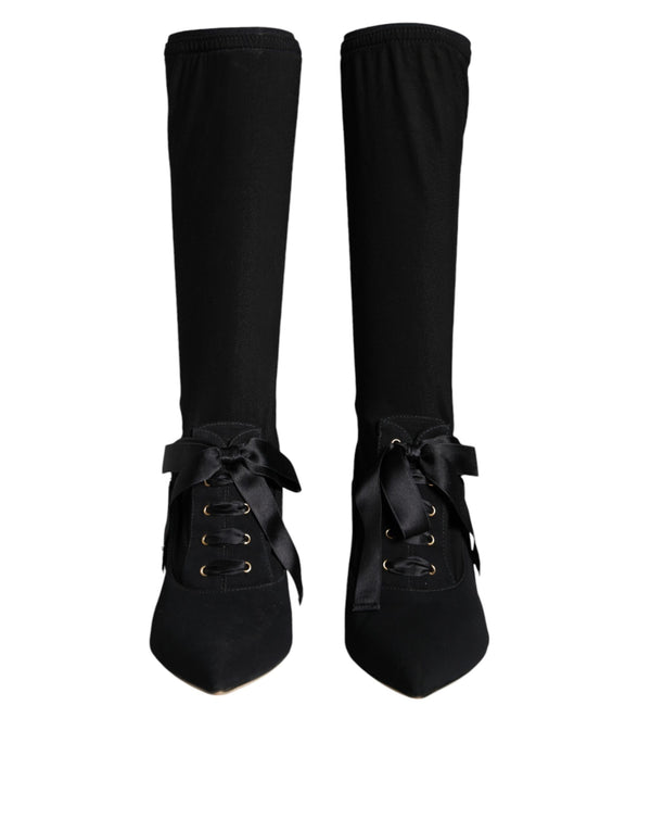 Dolce & Gabbana 96% Viscose boot in black