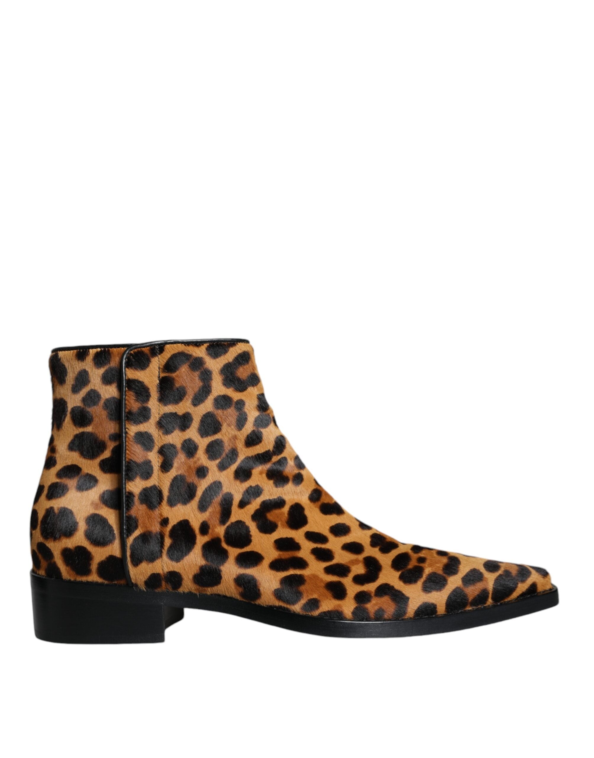 Dolce & Gabbana 91% Calf Fur ankle boot in brown — view 3