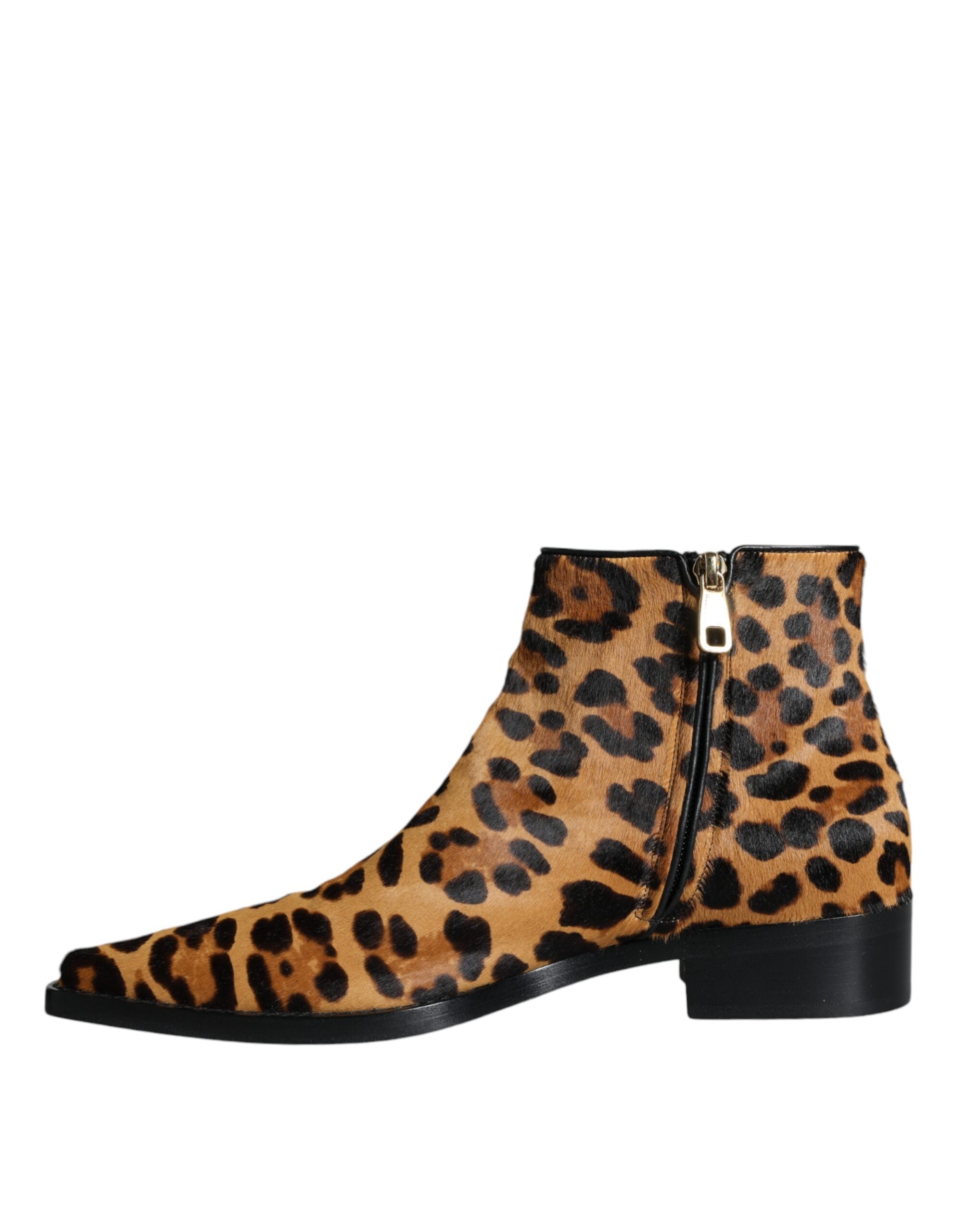 Dolce & Gabbana 91% Calf Fur ankle boot in brown — view 4