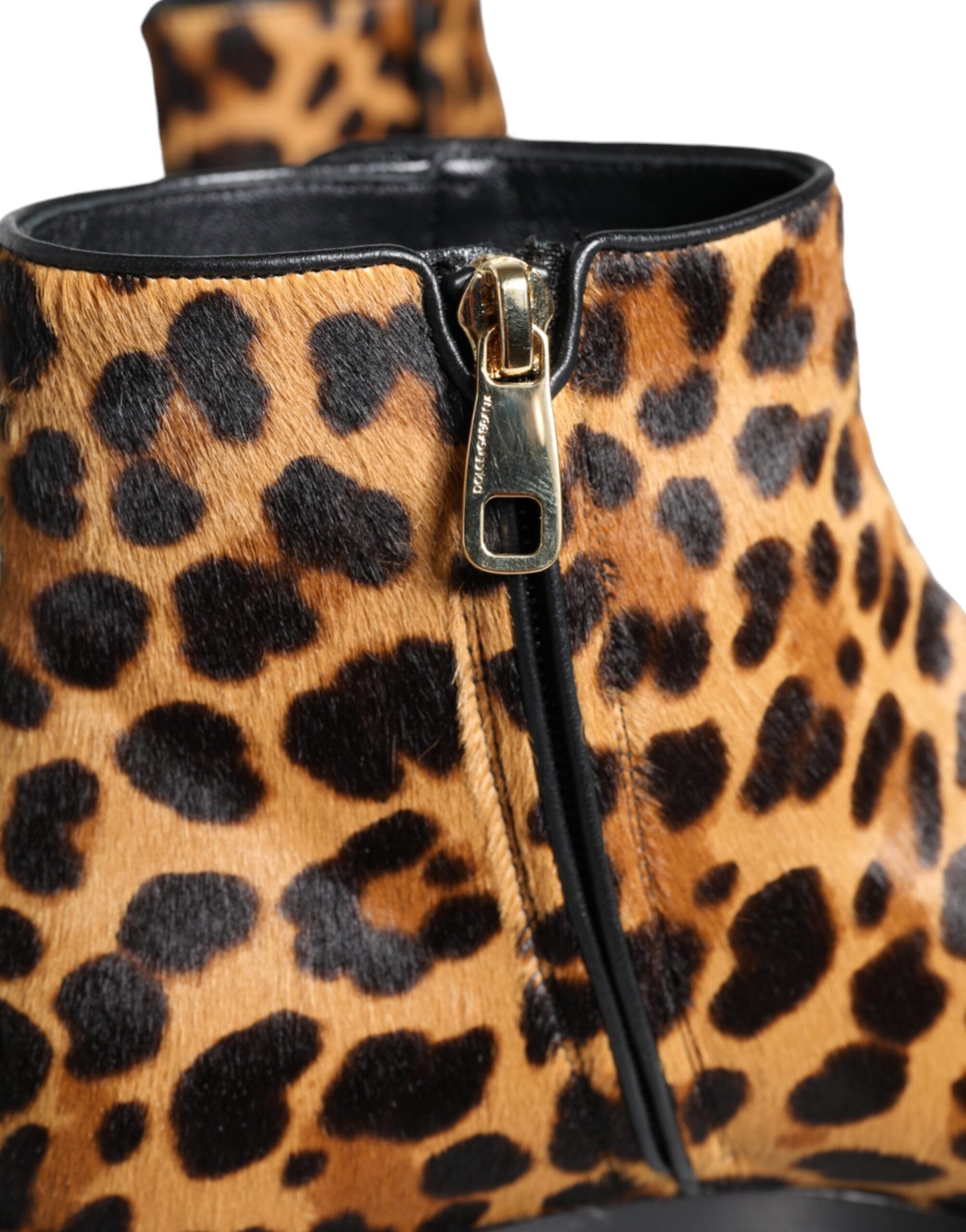 Dolce & Gabbana 91% Calf Fur ankle boot in brown — view 7