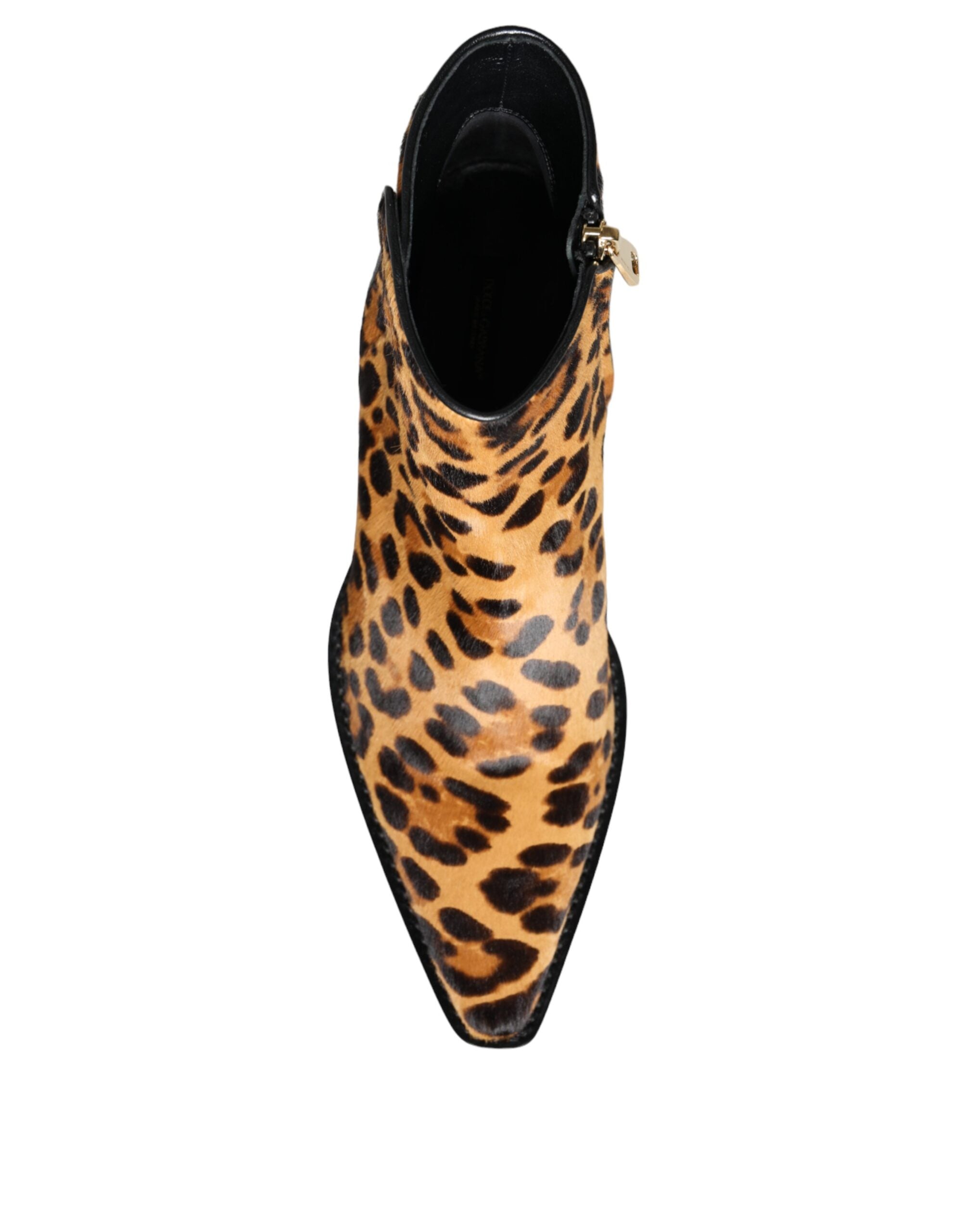 Dolce & Gabbana 91% Calf Fur ankle boot in brown — view 8