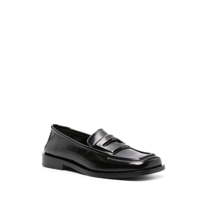 The Attico Amanda Leather Loafers Black Calf