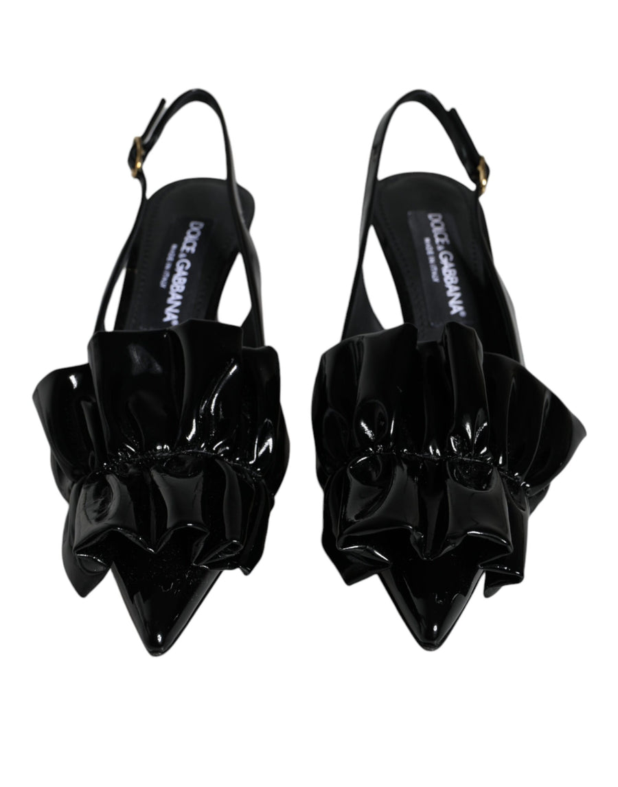 Dolce & Gabbana 80% Calf Leather slingback heel in black