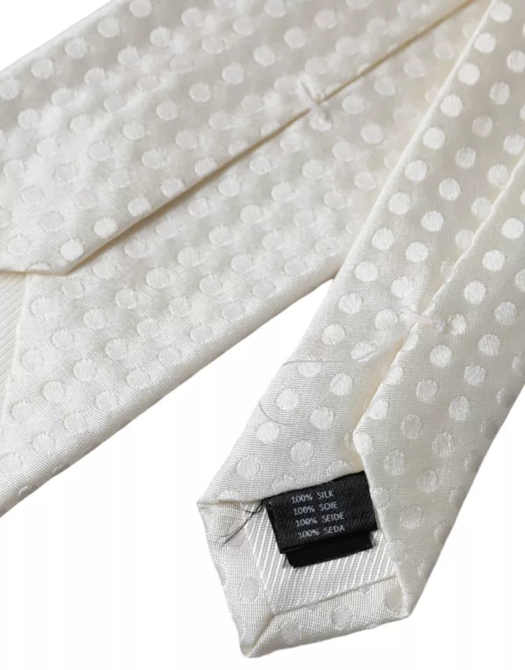 Dolce & Gabbana 100% Silk necktie in white