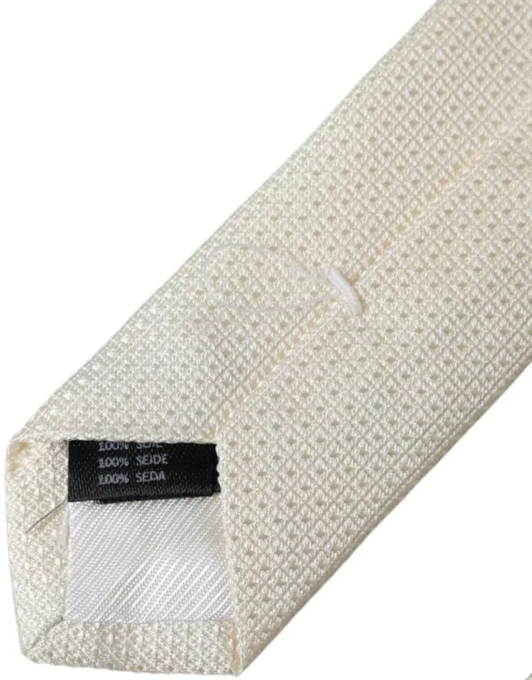Dolce & Gabbana 100% Silk necktie in white