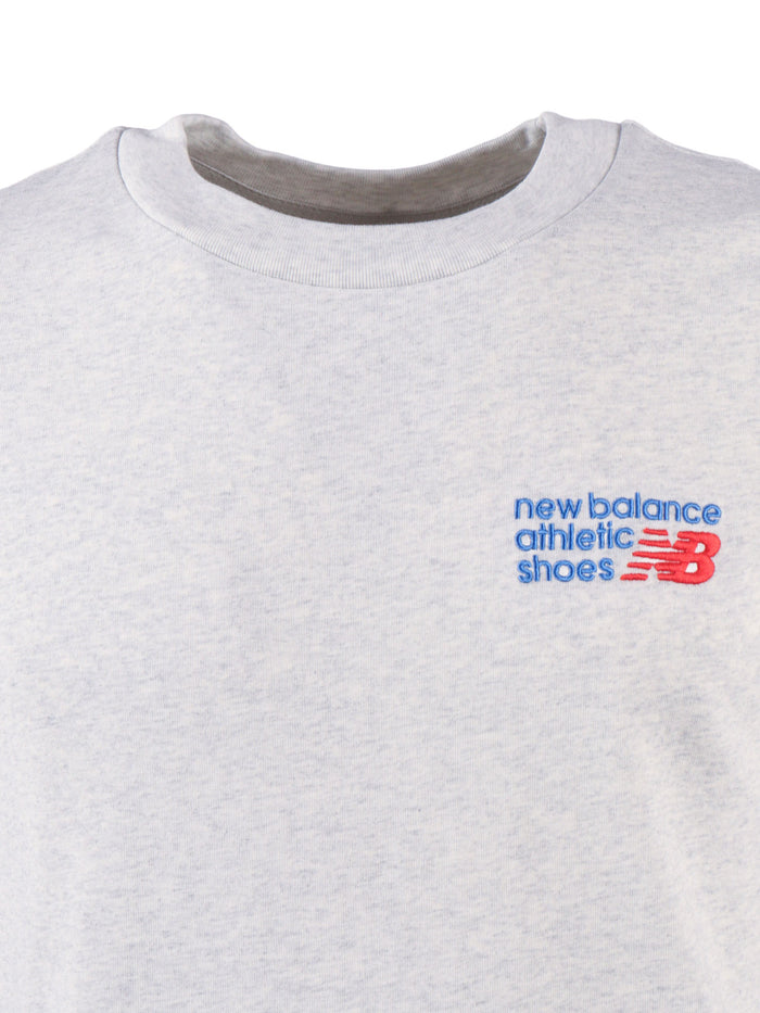 Athletics Premium Logo T-Shirt - Ash Heather Grey Cotton Short Sleeves