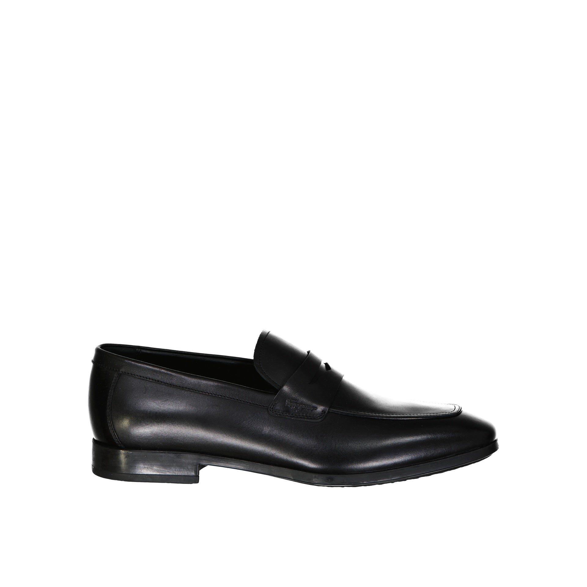 Gray Loafers Black Calf Leather
