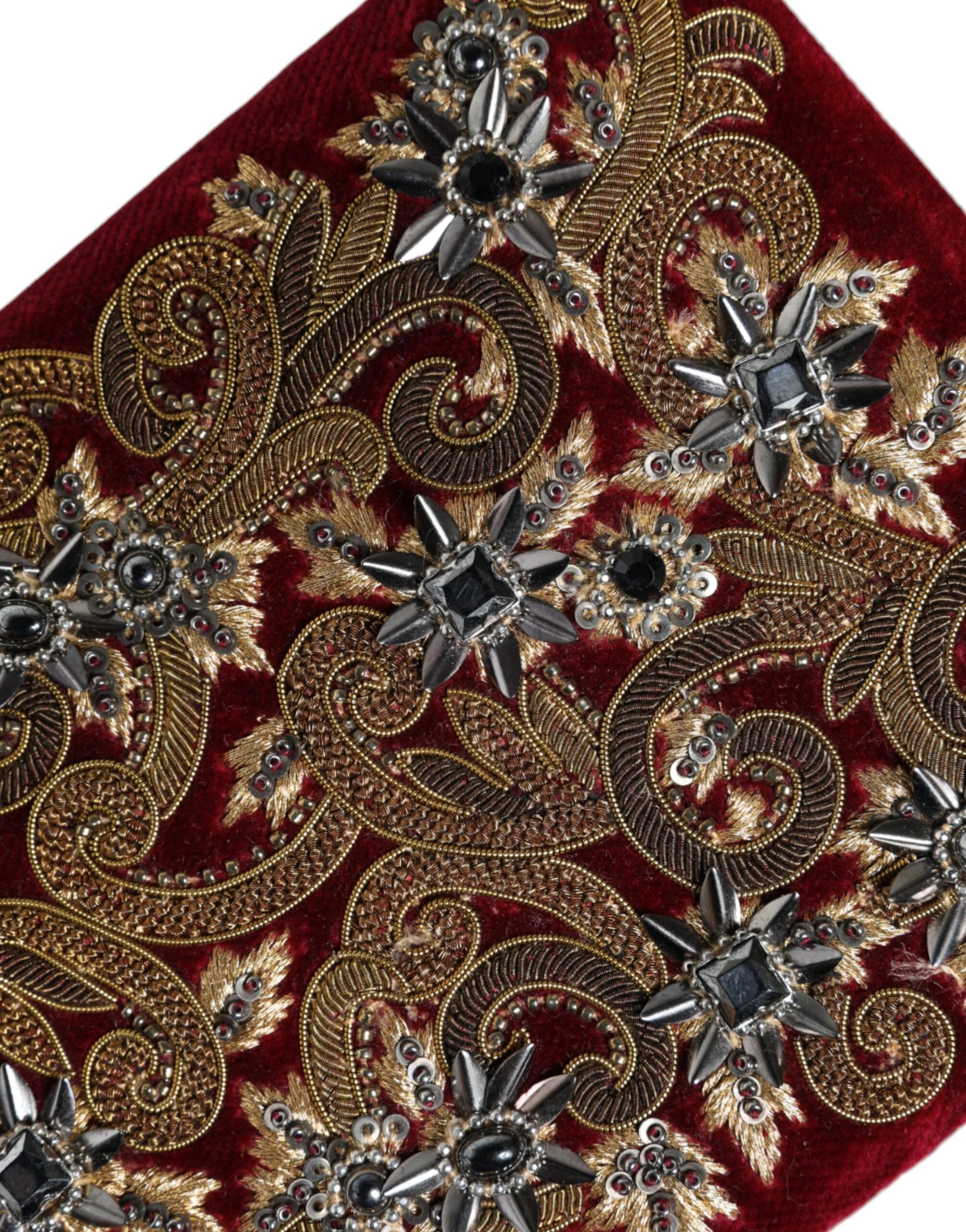 Red Velvet Gold Frame Clutch Evening Party Purse Bag Cotton
