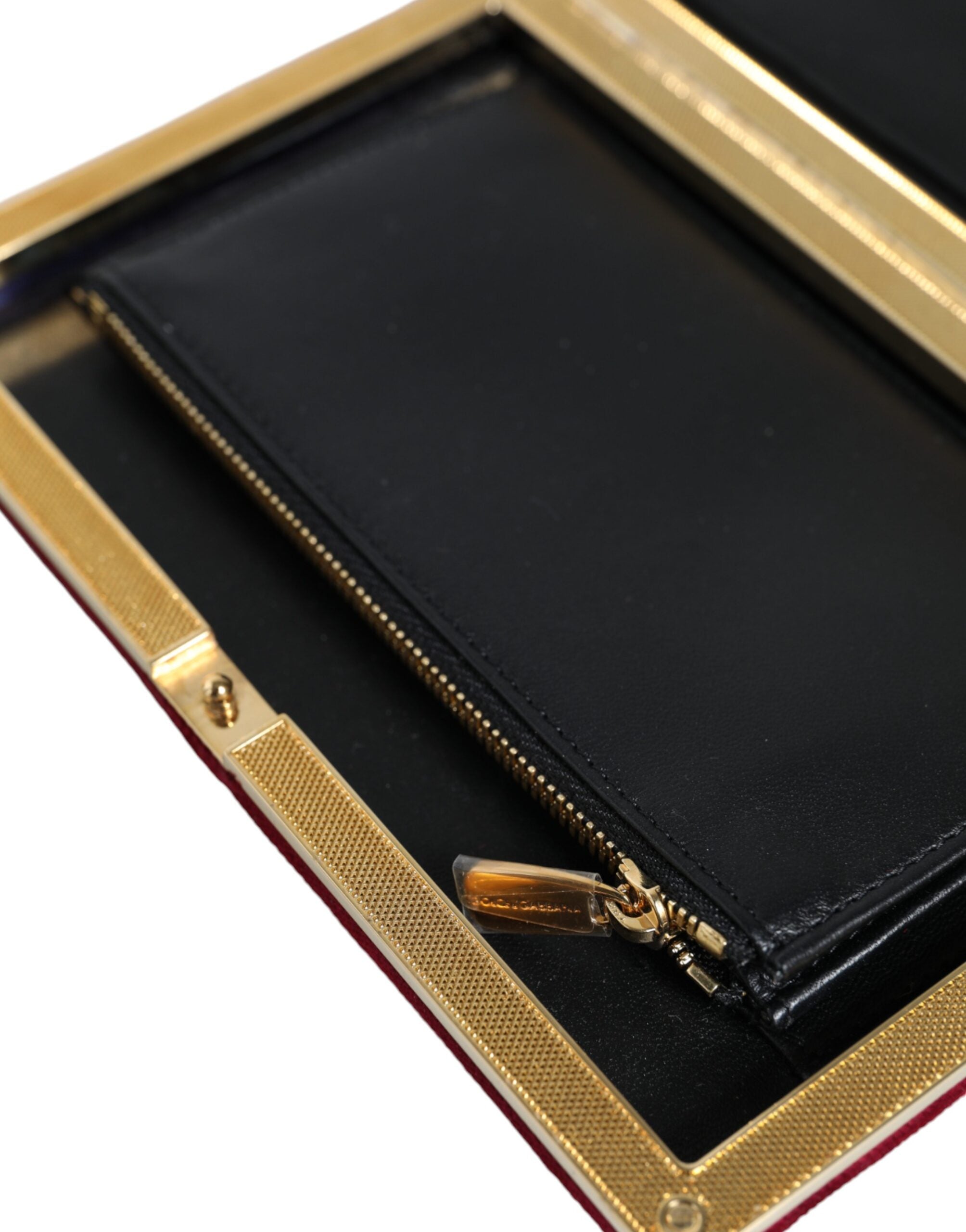 Red Velvet Gold Frame Clutch Evening Party Purse Bag Cotton