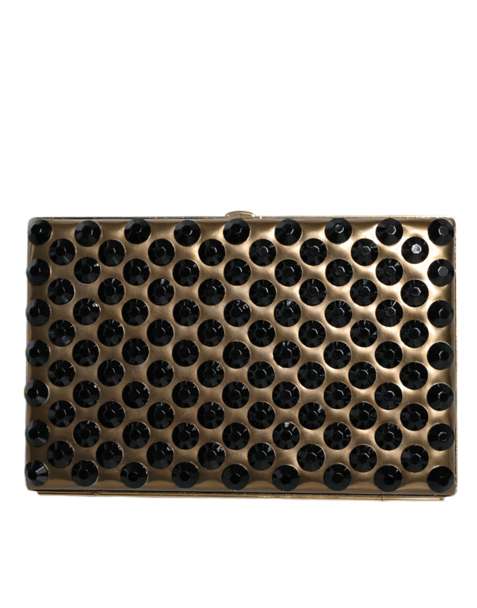Gold Crystal Bifold Clutch Evening Party Women Purse Bag Leather