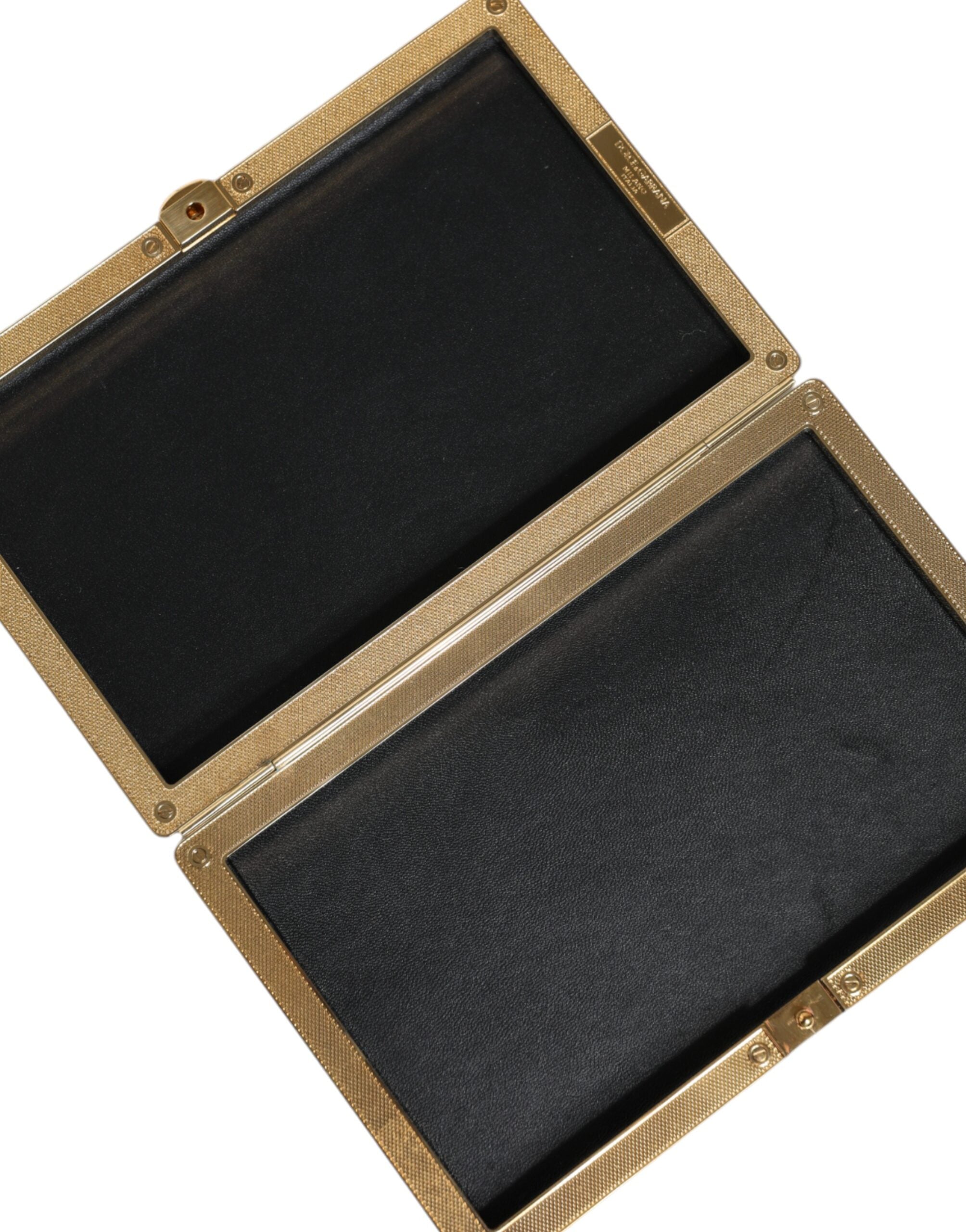 Gold Crystal Bifold Clutch Evening Party Women Purse Bag Leather