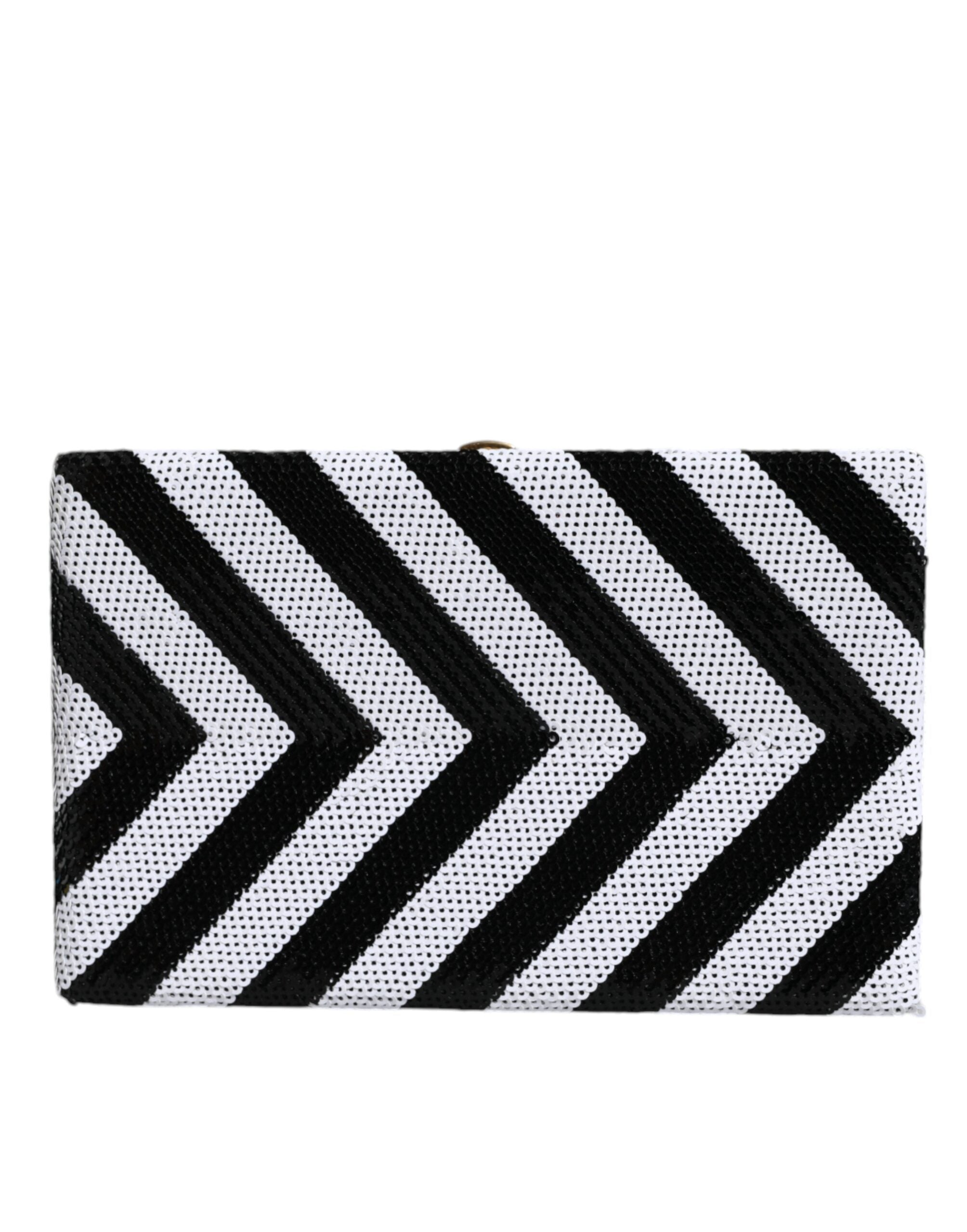 Black White Gold Frame Clutch Evening Party Purse Bag Black/white