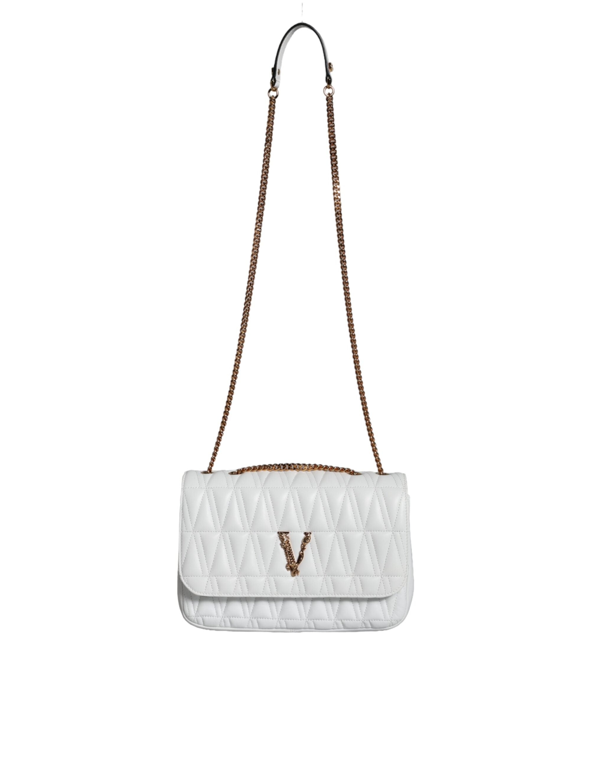 White Mini Nappa Leather Crossbody Shoulder Bag Aos