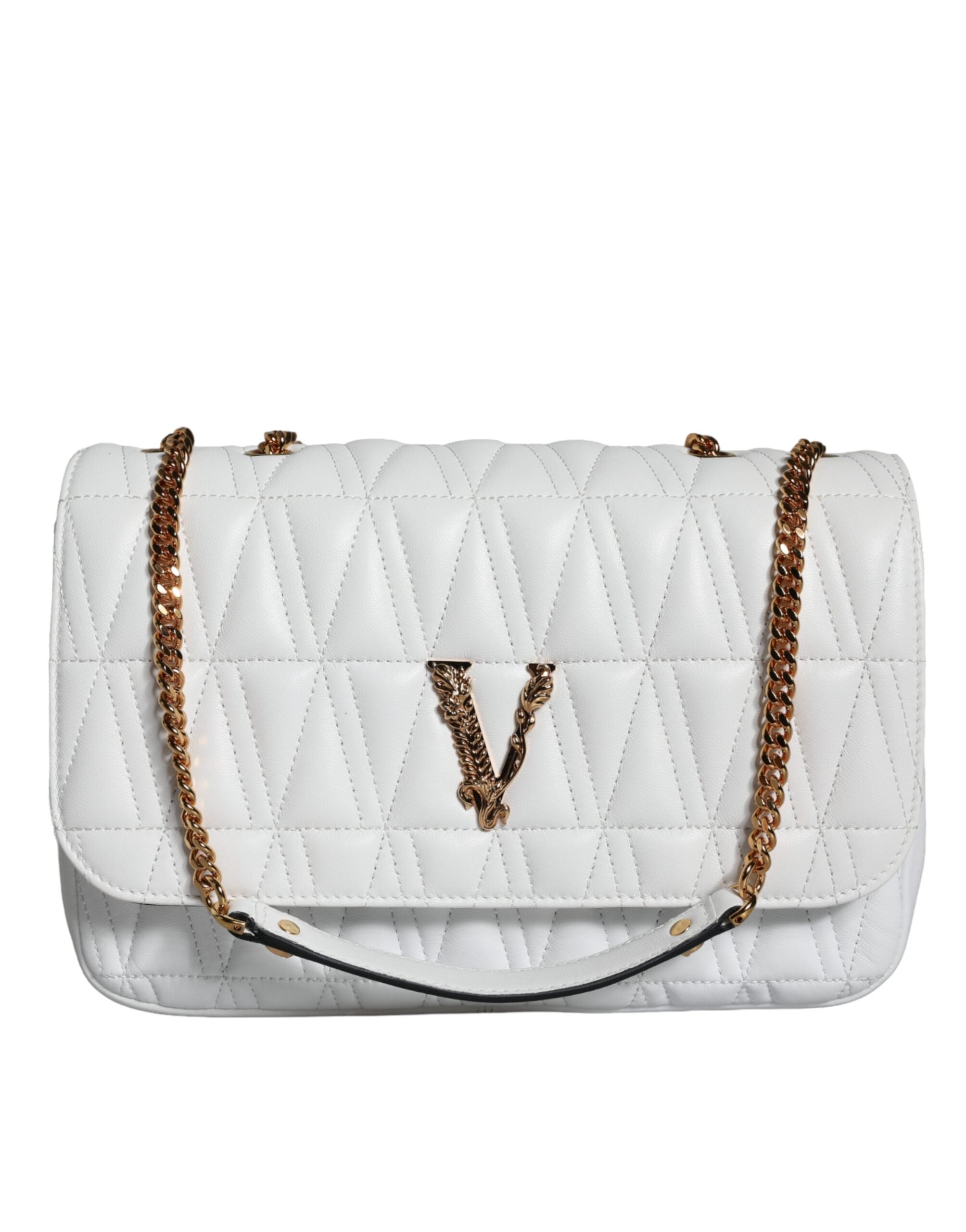 White Mini Nappa Leather Crossbody Shoulder Bag Aos