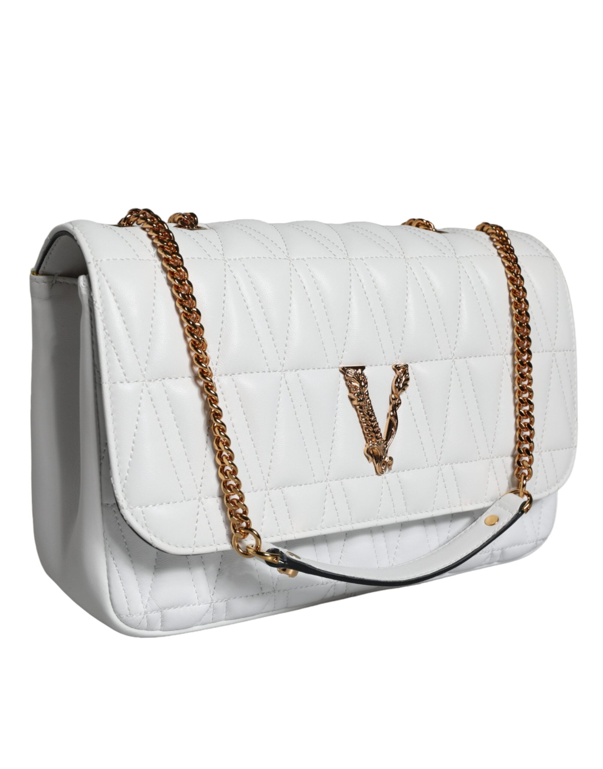 White Mini Nappa Leather Crossbody Shoulder Bag Aos