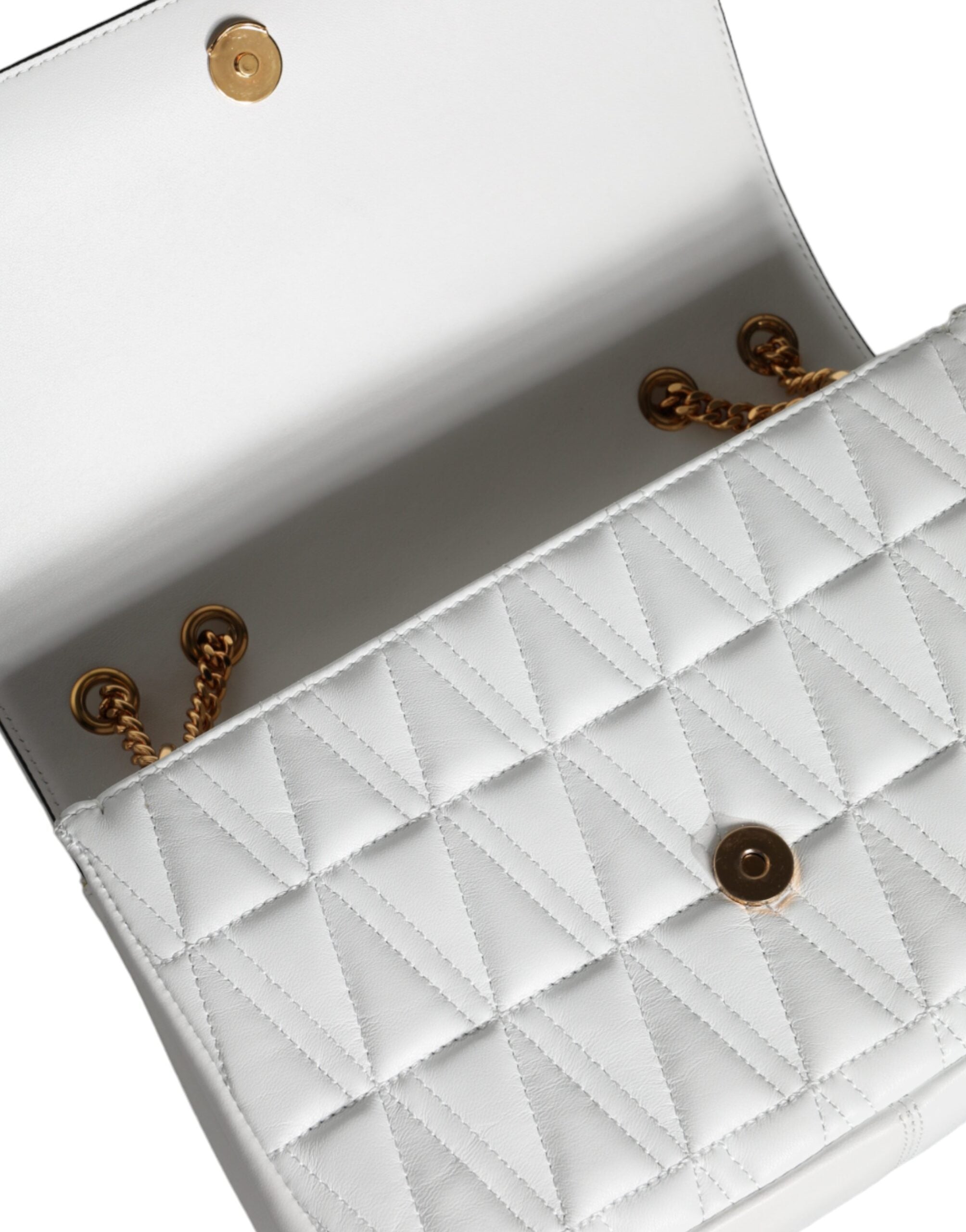 White Mini Nappa Leather Crossbody Shoulder Bag Aos
