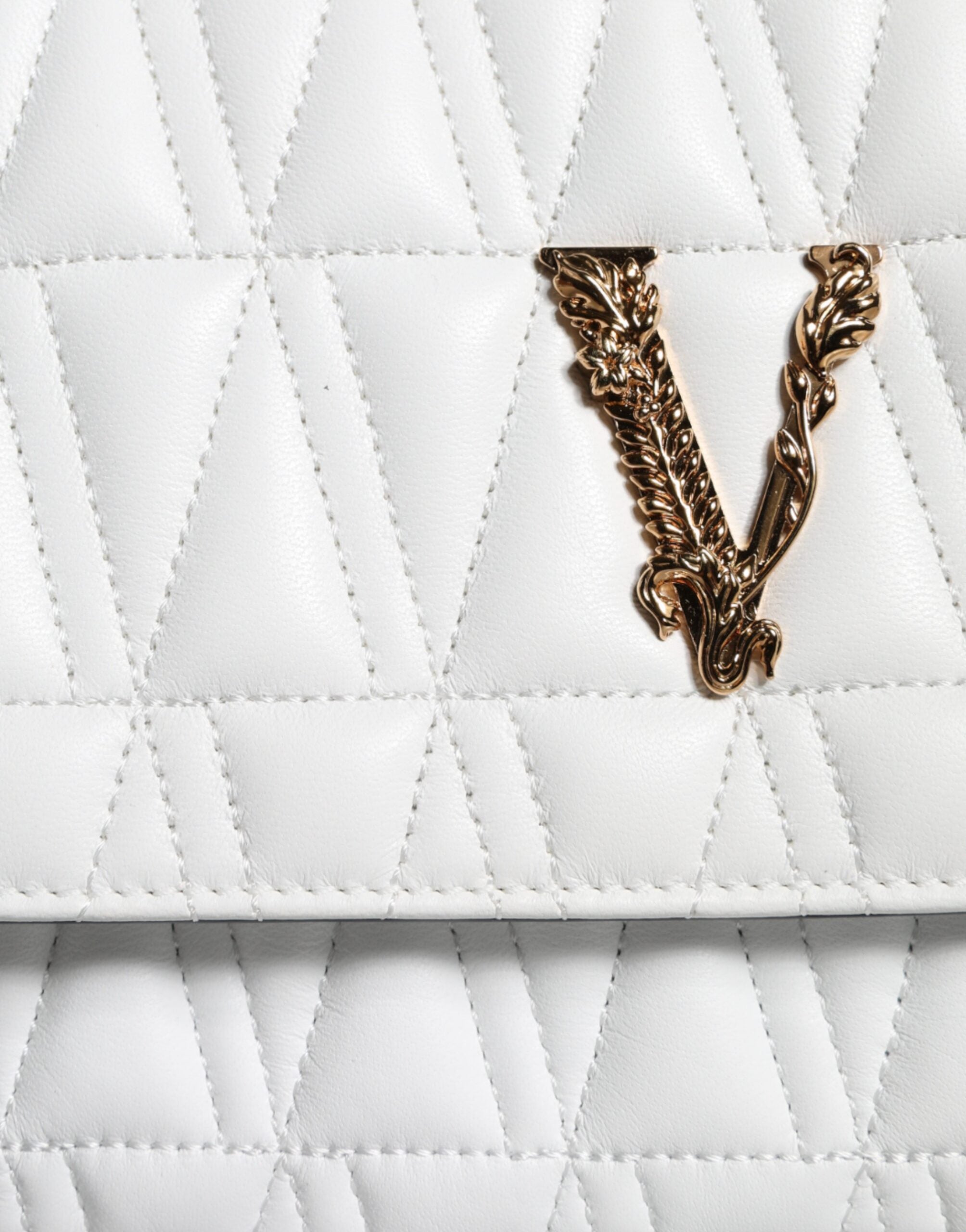 White Mini Nappa Leather Crossbody Shoulder Bag Aos