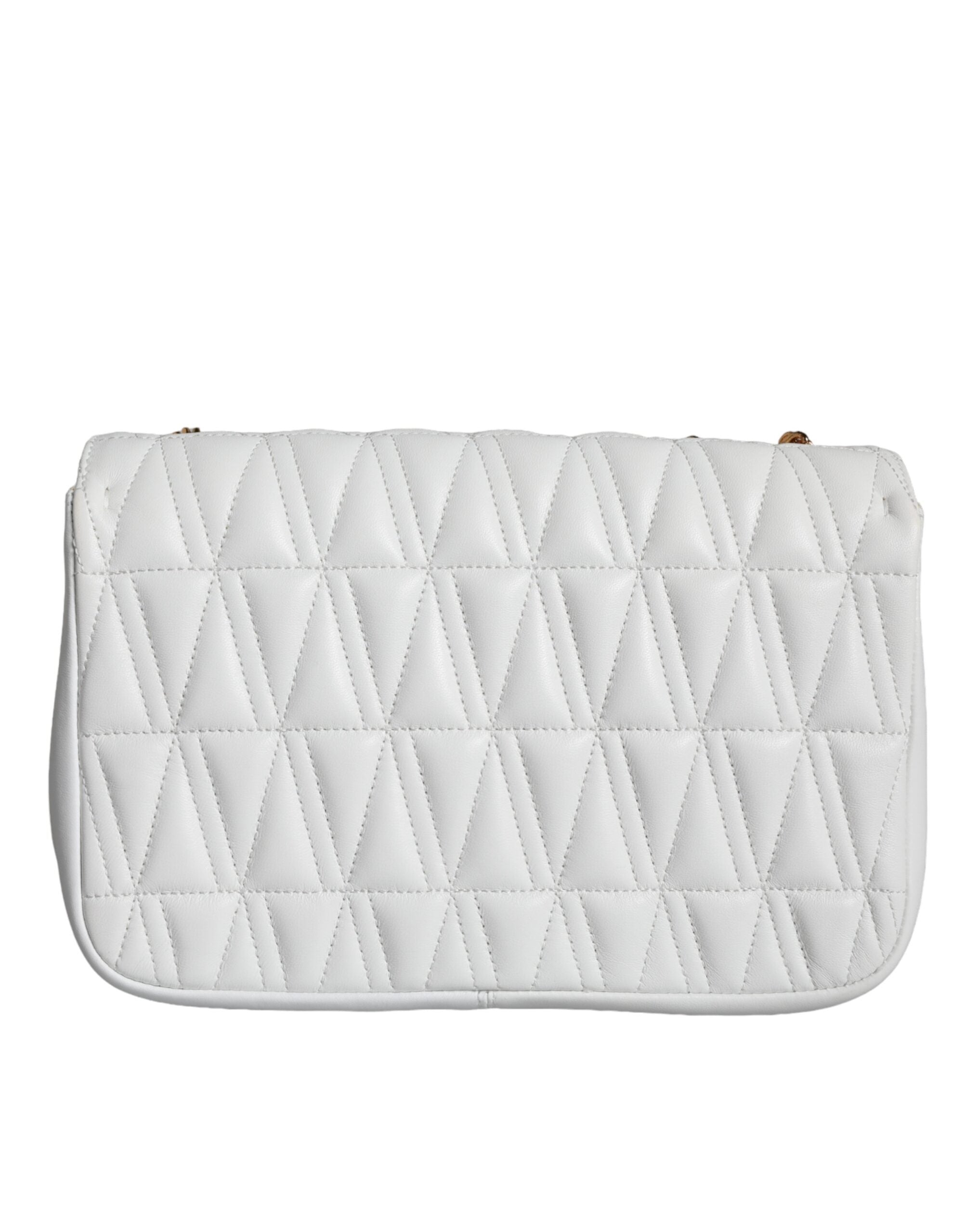 White Mini Nappa Leather Crossbody Shoulder Bag Aos
