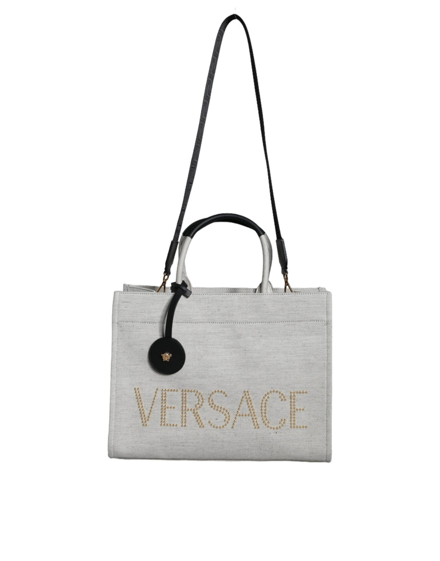 Versace Canvas (VL100%) tote bag in white