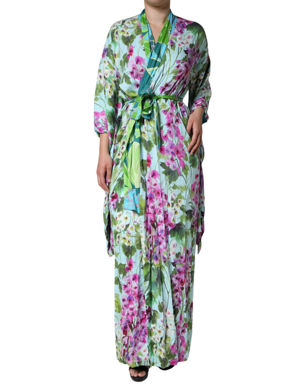 Dolce & Gabbana 89% Silk 11% Elastane wrap dress in multicolor