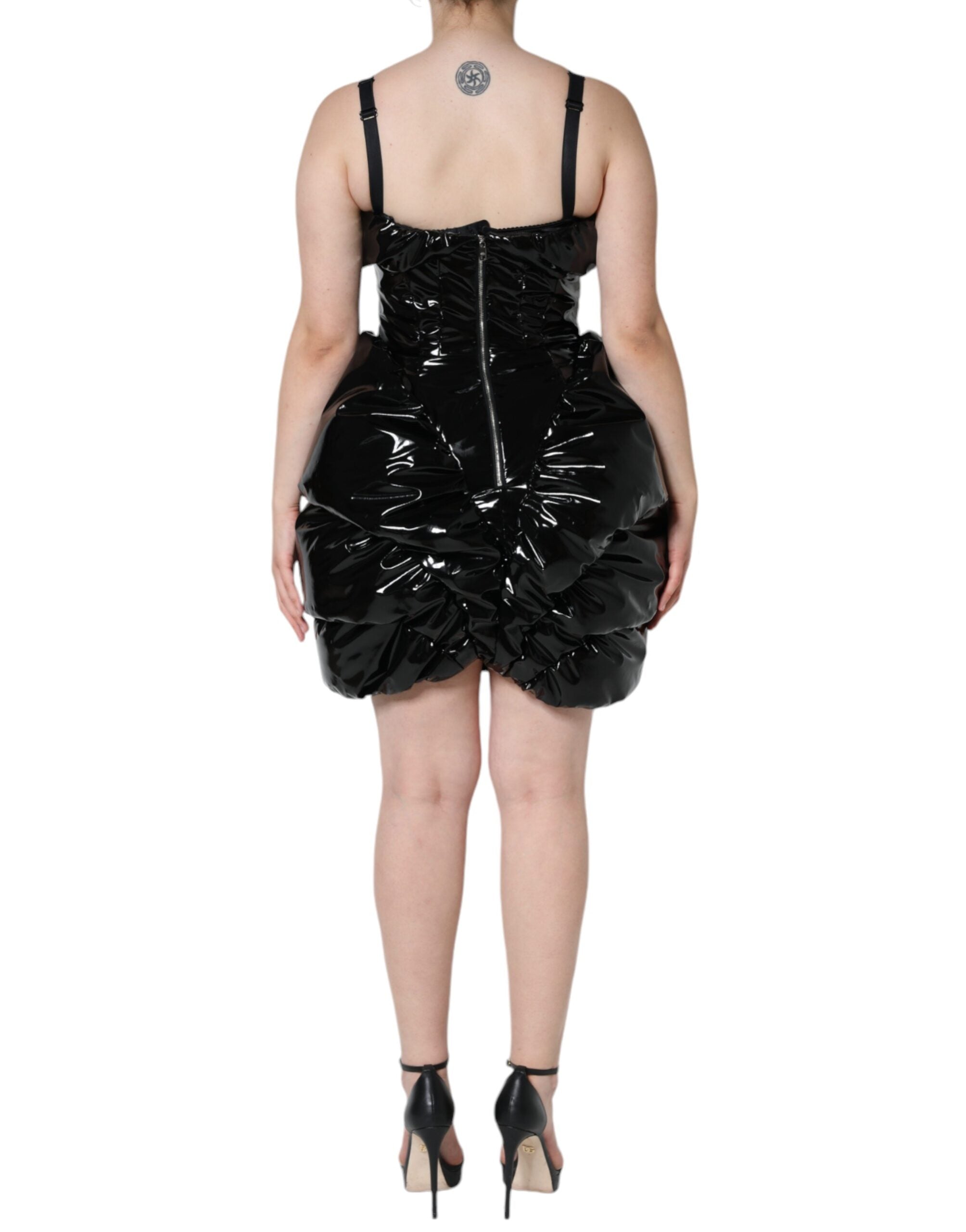 Dolce & Gabbana 62% Polyester 38% PU mini dress in black — view 5
