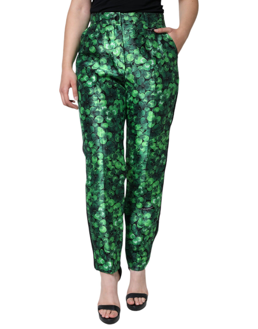 Dolce & Gabbana 98% Silk 2% Polyester trousers in green