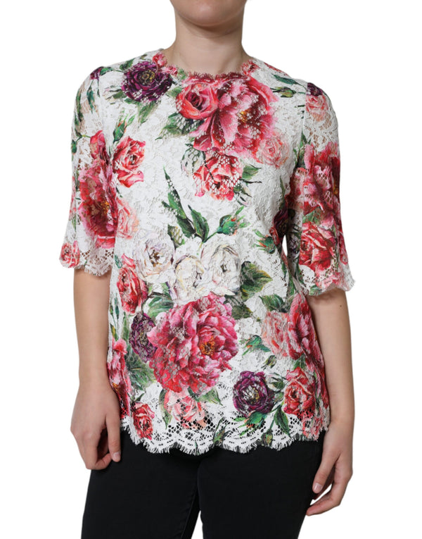 Dolce & Gabbana 48% Cotton 34% Nylon 18% Viscose blouse in white
